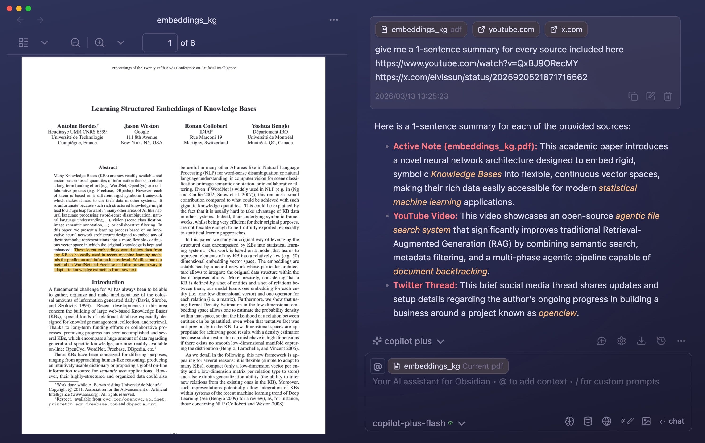 Copilot with PDFs, images, and URLs as chat context